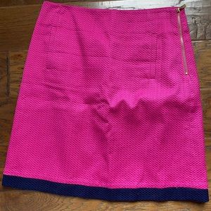 Pink Laundry by Shelli Segal with blue trim and gold zipper.